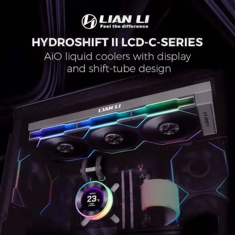 Montaje Refrigeración Líquida LIAN LI Hydroshift II LCD Gaming PC Las Tablas